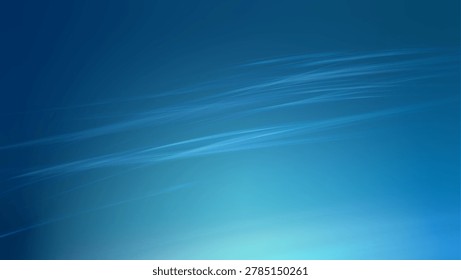 Cool abstract background with subtle horizontal light streaks on a deep blue textured base. Perfect for technology presentations, IT banners, and modern interface designs.