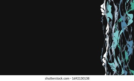 Cool acrylic color illustration on the dark background. Horizontal background with 16:9 aspect ratio.