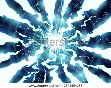 Cool background with radial lightning effect_Anime style_Light blue