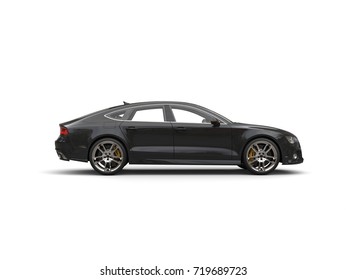 Cool Black Business Car - Side View - 3D Illustration