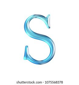 Cool Blue Glass Letter S 3d Stock Illustration 1075568378 