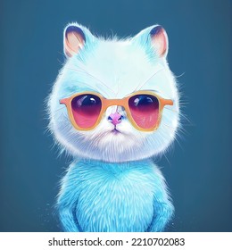 Cool Cat Avatar Illustration, Old Cat With Sunglass - Illustration