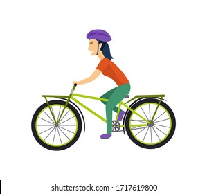 Happy Family Riding Bikes Outdoors Smiling Stock Vector (royalty Free 