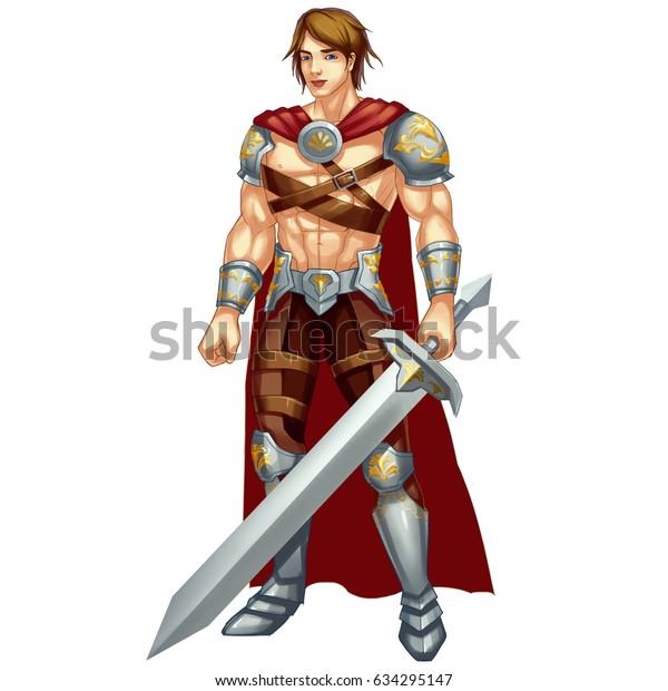 クールなキャラクタ 白い背景にギリシャの英雄 戦争の神 ビデオゲームのデジタルcgアートワーク コンセプトイラスト リアル な漫画スタイルの背景 キャラクターデザイン のイラスト素材
