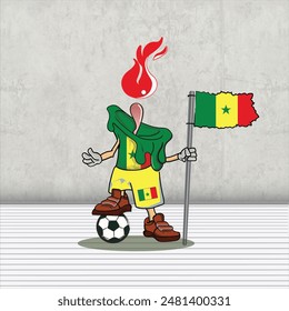 Cool character illustration of world cup qatar, Senegal national team for your t-shirts and products - Powered by Shutterstock