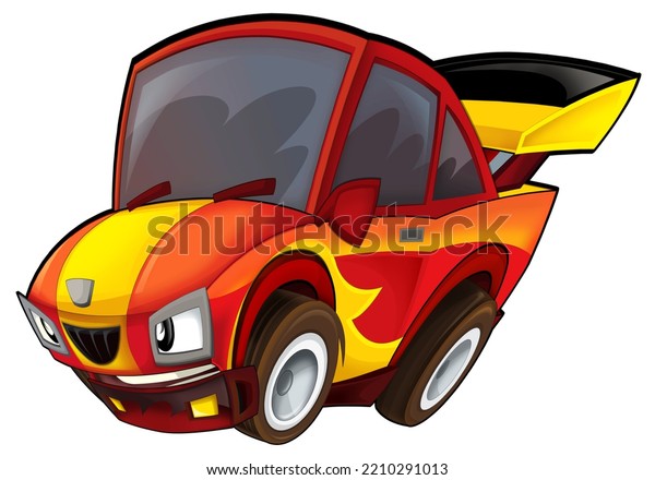 cool looking cartoon offroad car isolated\
illustration for\
children