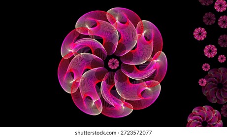 cool nice illustrator hand make unick some mesh wavy line little flower on dark screen background pc wallpaper on 4k hd landscape images