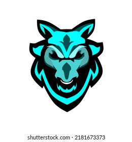 Cool And Scary Goat Head Mascot Logo