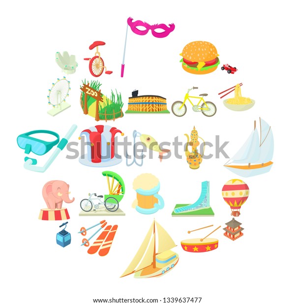 Cool show icons set. Cartoon set of\
25 cool show icons for web isolated on white\
background