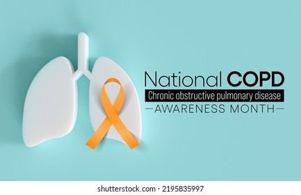 COPD Awareness month is observed every year in November, is the name for a group of lung conditions that cause breathing difficulties. 3D Rendering - Powered by Shutterstock