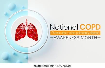 COPD Awareness month is observed every year in November, is the name for a group of lung conditions that cause breathing difficulties. 3D Rendering - Powered by Shutterstock