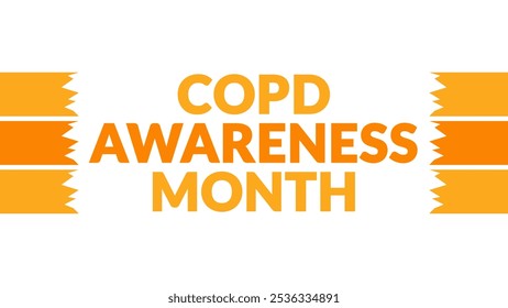 COPD Awareness Month text with side lines on a White background. Which is observed every year in November to celebrate and wish COPD Awareness Month. - Powered by Shutterstock