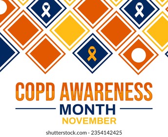 COPD Awareness month wallpaper with ribbon and colorful design, modern shapes and typography. - Powered by Shutterstock