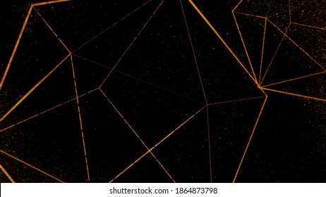 Copper Icosahedron Pattern On A Black Background