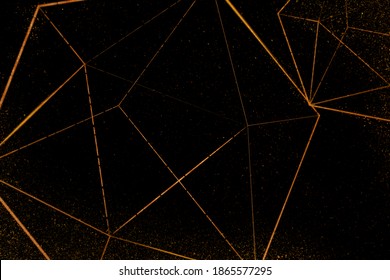 Copper Icosahedron Pattern On A Black Background