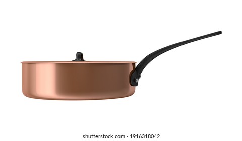 Copper Saucepan 3D illustration on white background
