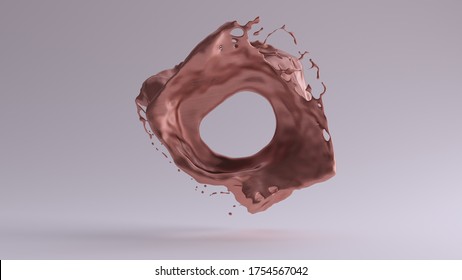 Copper Splash 3d illustration 3d render