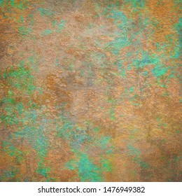 Copper textured background with patina