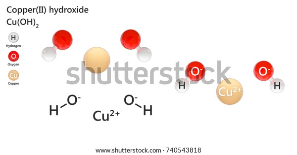 Copperii Hydroxide Formula Cuoh2 Pale Blue Stock Illustration 740543818