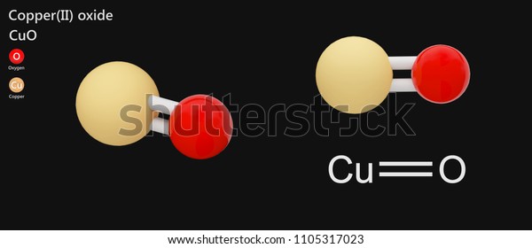 Copperii Oxide Compound Formula Cuo Black Stock Illustration