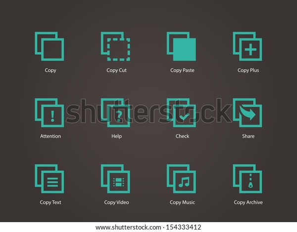 Copy Paste Icons Apps Presentations Web Stock Illustration 154333412 ...