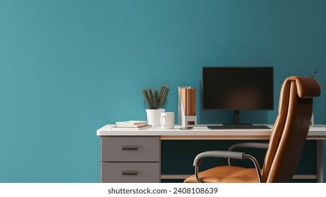 Copy space background with office desk for posting employee hiring notices, 3d rendering - Powered by Shutterstock