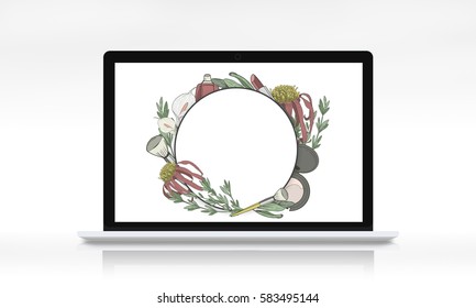 Copy space floral empty frame