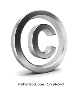 Copyright Symbol. 3d Illustration On White Background 