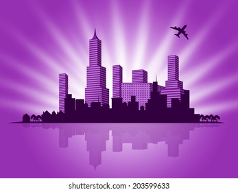 Copyspace Background Representing Copy-Space Template And Cityscape