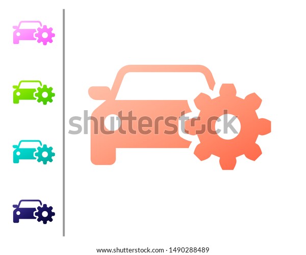 Coral Car\
service icon isolated on white background. Auto mechanic service.\
Mechanic service. Repair service auto mechanic. Maintenance sign.\
Set icon in color\
buttons