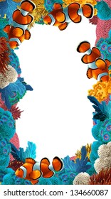 Coral Reef Frame Border Illustration Children Stock Illustration ...