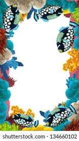 Coral Reef Frame Border Illustration Children Stock Illustration ...