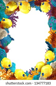 Coral Reef Frame Border Illustration Children Stock Illustration ...