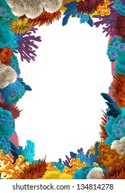 Coral Reef Frame Border Illustration Children Stock Illustration ...