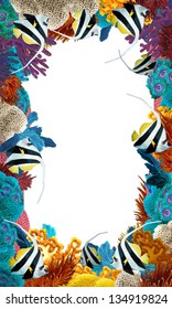 Coral Reef Frame Border Illustration Children Stock Illustration ...