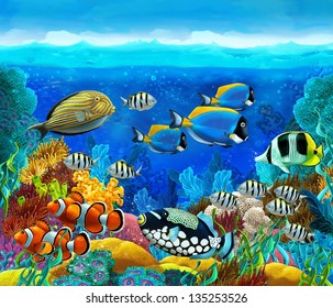 Underwater Scenery Drawing Images Stock Photos Vectors