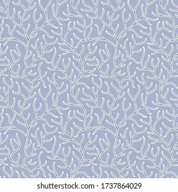 Seamless Pattern Hand Drawn Leaves Branches Stock Vector Royalty Free Shutterstock