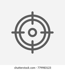 Core Values: Focus Icon Line Symbol. Isolated  Illustration On Company Values Sniper  Sign Concept For Your Web Site Mobile App Logo UI Design.