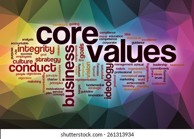 Core Values Word Cloud Concept Abstract Stock Illustration 261313934 ...