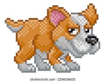 Corgi Dog 8 Bit Pixel Art Pet Animal Retro Arcade Video Game Cartoon Character Sprite