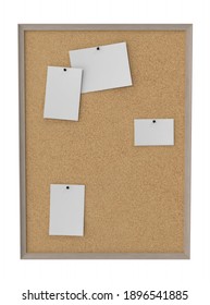 Cork Pinboard 3D Illustration On White Background