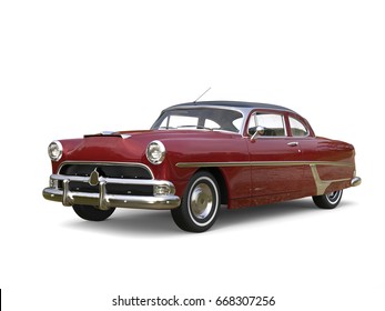 Cornell Red Restored Vintage Car - 3D Illustration