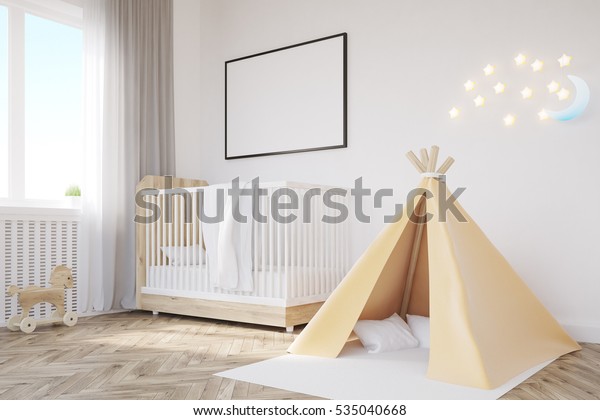 crib in corner of room