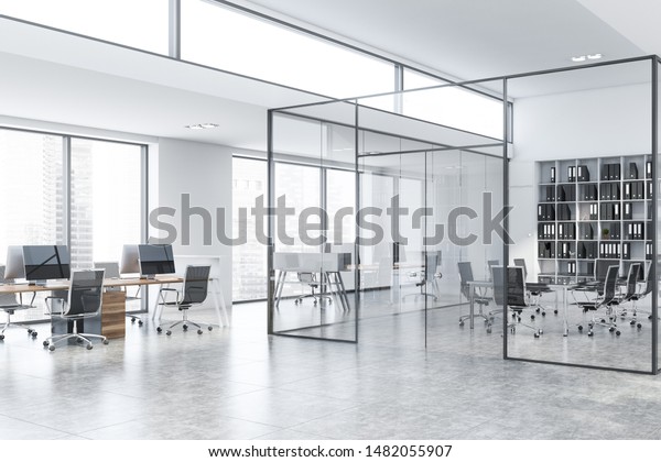 Corner Modern Conference Room Glass Walls Stock Illustration 1482055907 ...