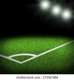 Corner Stadium Bright Spotlights On Dark Stock Illustration 273367484 ...