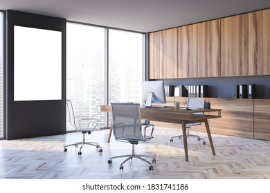 Corner Stylish Ceo Office Gray Walls Stock Illustration 1831741186 ...