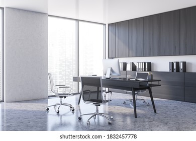 Side View Open Space Office Black Stock Illustration 623036729 ...