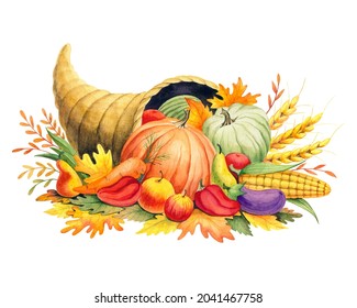 257 Cornucopia Watercolor Images, Stock Photos & Vectors | Shutterstock