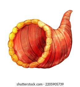 Cornucopia Watercolor Style Illustration On White Background