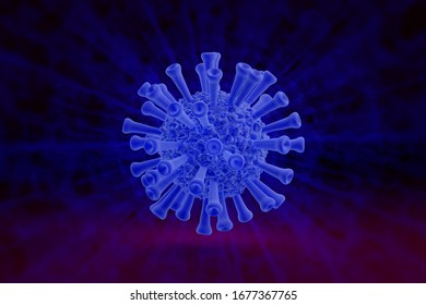 Corona virus COVID 19 microscope illustration. 3D render 